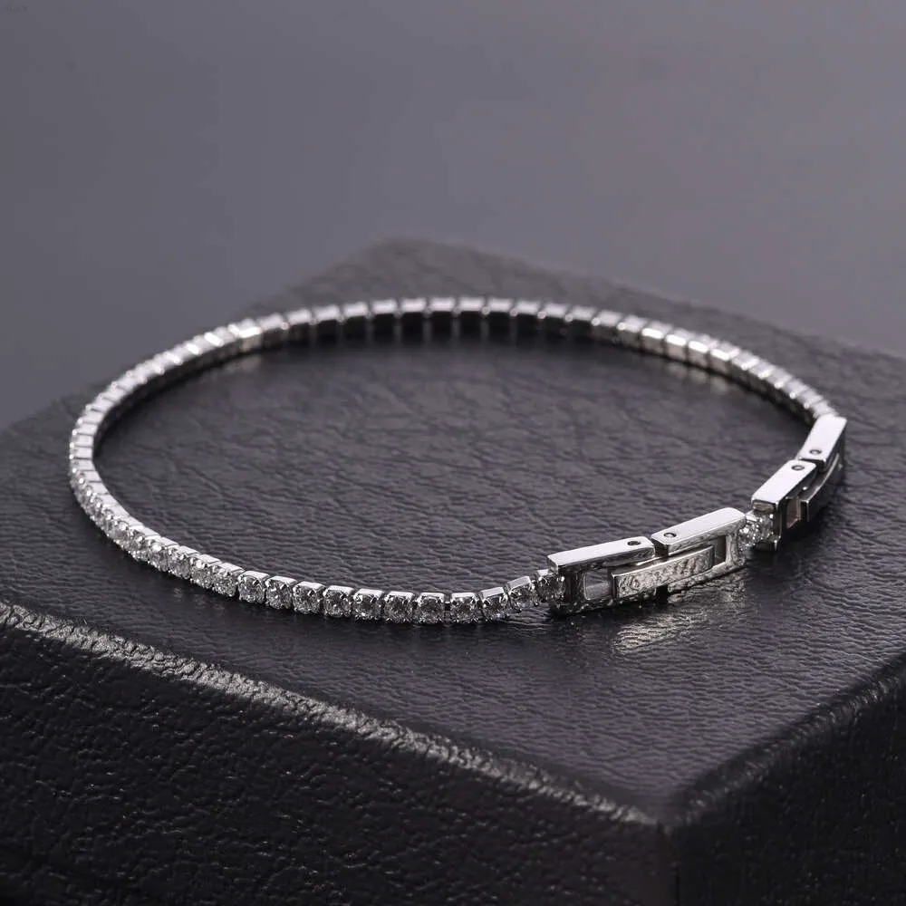 Bracciale in acciaio inossidabile da 3 mm AAA Bracciale Bracciale Nero Diamond MOISSANITE CUSCINE CUSCINE