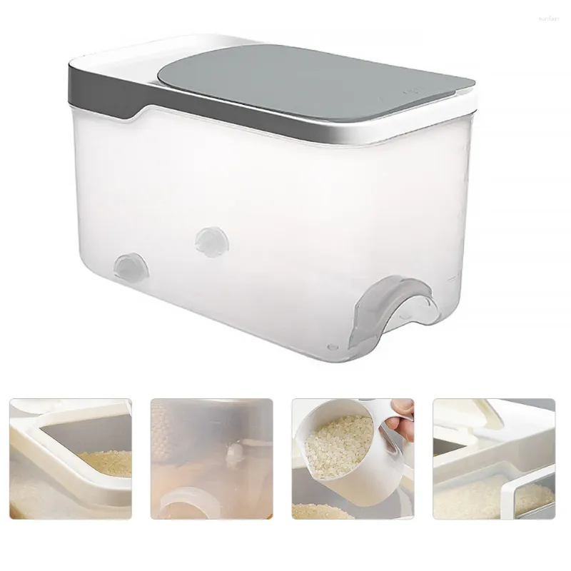 Storage Bottles Alipis Flatware Box Rice Container Airtight Bucket 20 Lbs Cereals Tank Dry Food