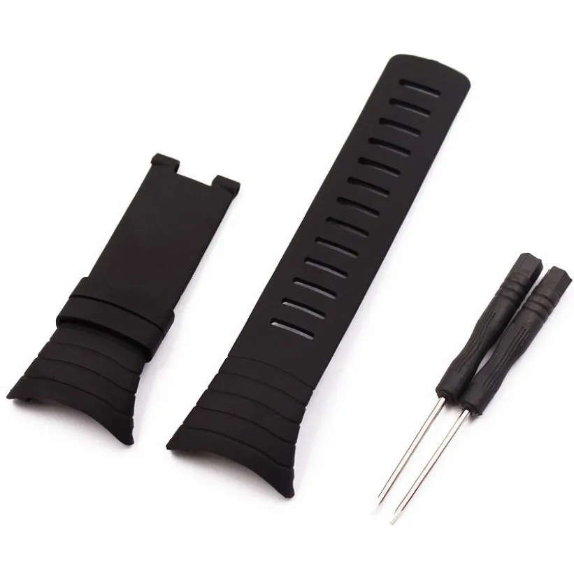 Titta på tillbehör för Suunto Core Watches Män 100% alla standardarmband Black Belt Tape Strap205C