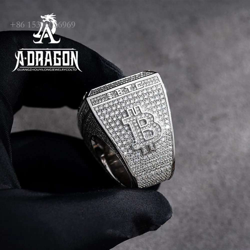 Alto diseño personalizado Pass Diamond Tester Moissanite Iced Out anillos de campeonato anillo Sier joyería fina para hombres