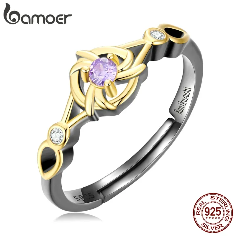 Кольца Bamoer аниме Genshin Impact Ring из стерлингового серебра 925 пробы Kunikuzushi Xiao Kazuha Kaeya Регулируемые женские и мужские кольца, наклейки, подарок