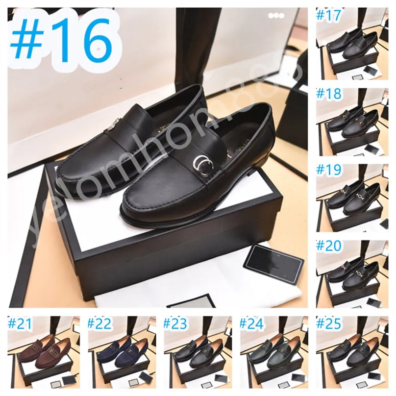 28 Style Designer Luxury Dress Shoes Black Patent Leather Men Loafers With Black String Pointed Toe Party Wedding Formal Shoes Size 38-46