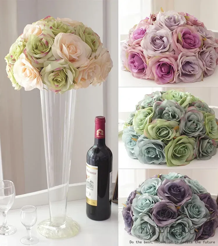 Artificial rose head with 11-layer, decoration flowers made up by silk for Home Hotel Wedding Party Garden Decor Craft Art DIY (18)