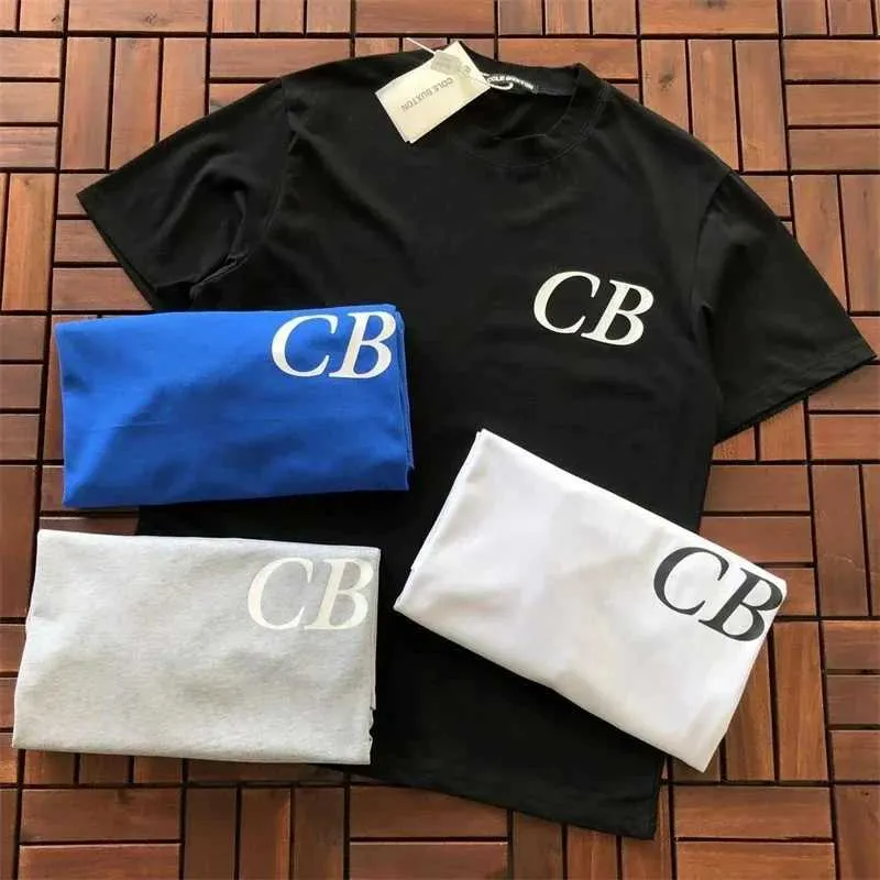 Herr t-shirts nya CB mode kort ärm män cole buxton blå grå svart vit kvinnor vintage t-shirt tee med taggar j240221