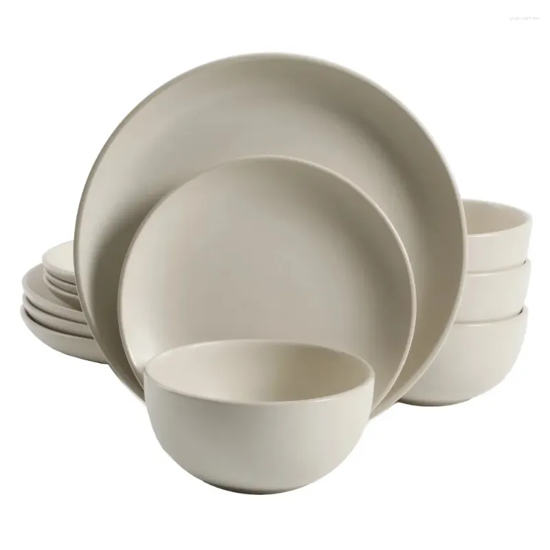 Set Piatti Piatti Per La Cena A Casa Piatti E Piatto Zuri Matte Crema 12 Pezzi