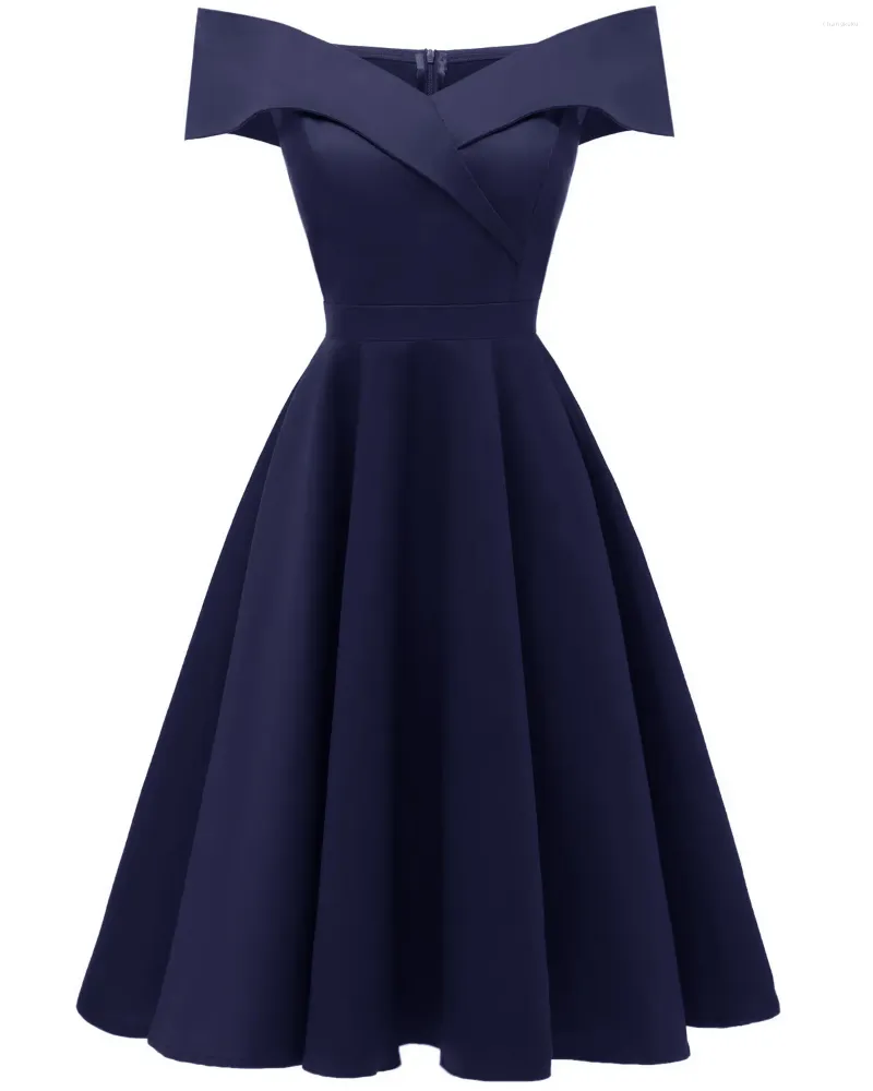 Party Dresses Short Navy Blue V-hals Prom Dress Robe Satin Midi Elegant Plus Size Women Robes Soirees