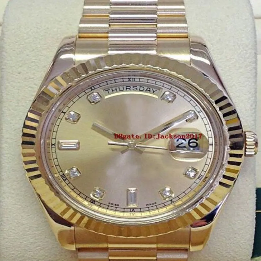 Certificat de boîte d'origine montres pour hommes II 218238 cadran diamant Champagne 41mm asie 2813 mouvement automatique 235Q