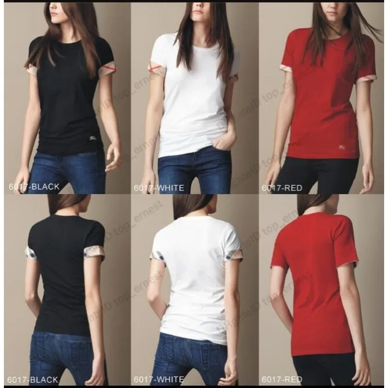 Zupełnie nowe koszule damskie Slim Bawełna 100% kobiet za okrągła szyjka T-shirt krótko-śluzowy dla kobiet cienki biały czysty topy Kobieta T Shirt Azjatycka rozmiar