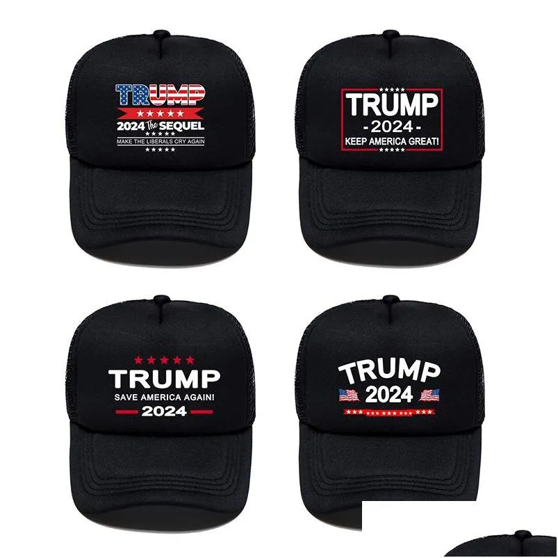 Cappelli da festa 2024 Trump Baseball Hat Presidential Elections Caps Save America Again Mesh Cotton Cap Drop Delivery Home Garden Festive Su Dhptj