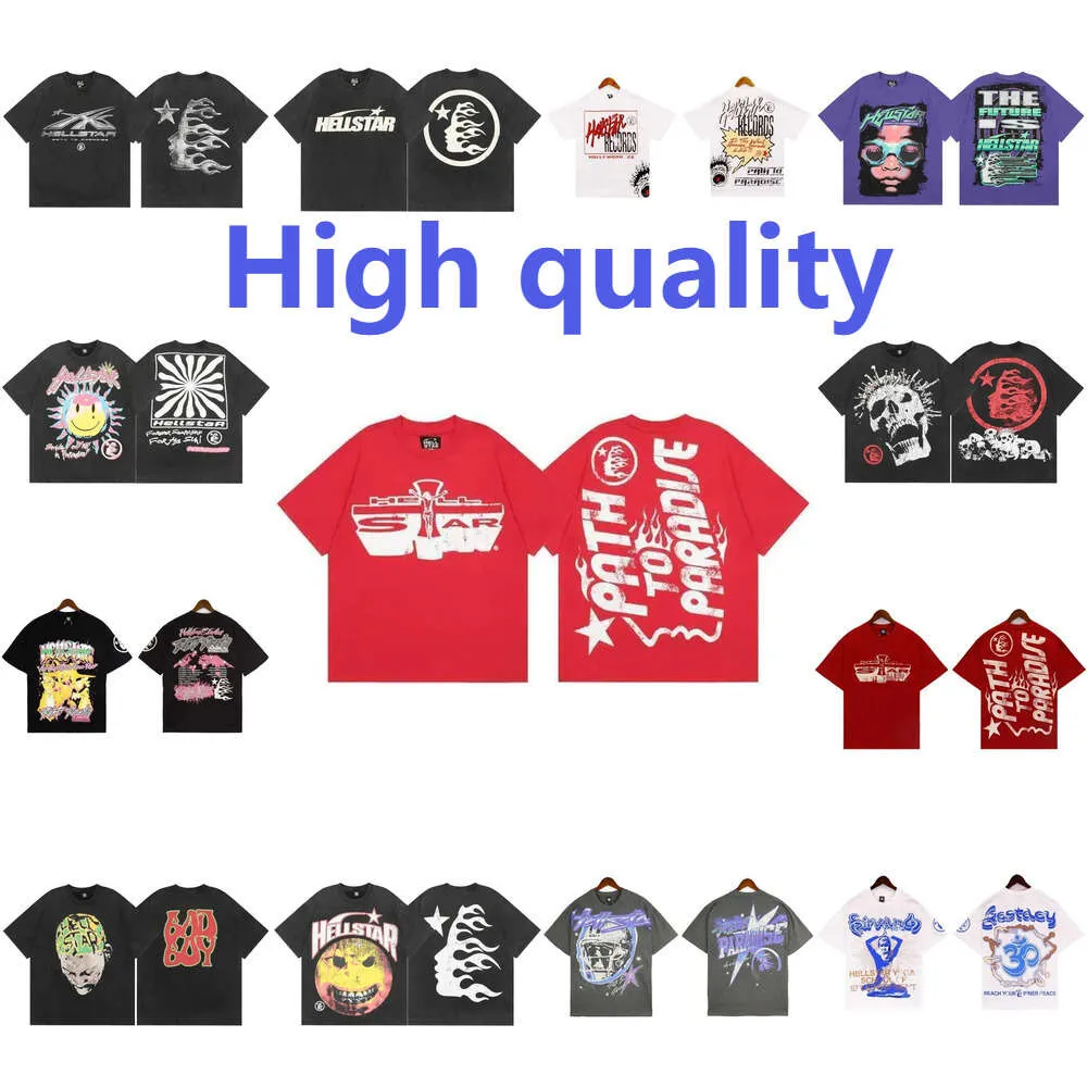 T-shirts HELLSTAR Y2K t-shirt hommes femmes Haruku gothique Hip Hop impression graphique abstraite 2023 nouveaux hauts courts surdimensionnés