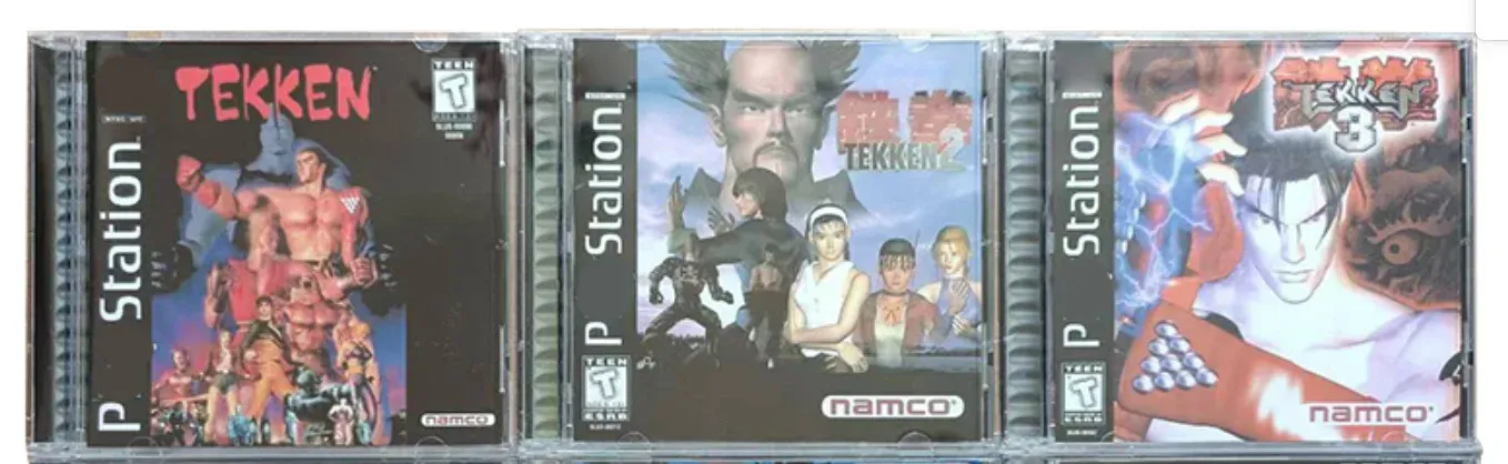 A på PS1 Tekken Series Copy Game Disc Unlock Console Station 1 Retro Optiska förare Videospeldelar