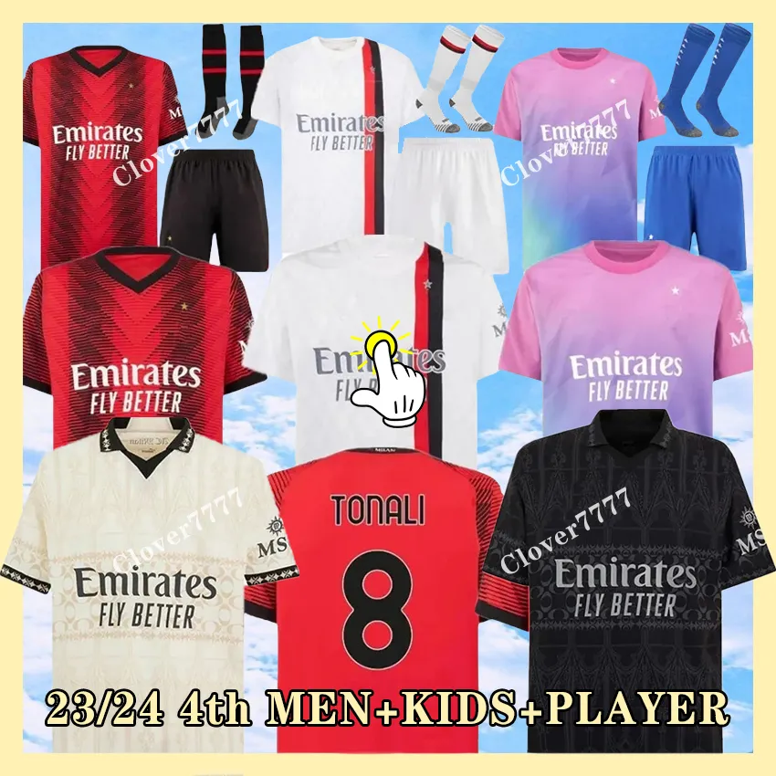 23 24 A MILANS IBRAHIMOVIC GIROUD Soccer Jerseys 2023 PULISIC THEO TONALI REIJNDERS Shirt ROMAGNOLI RAFA LEAO S.CASTILLEJO REIJNDERS LOFTUS-CHEEK Football uniform