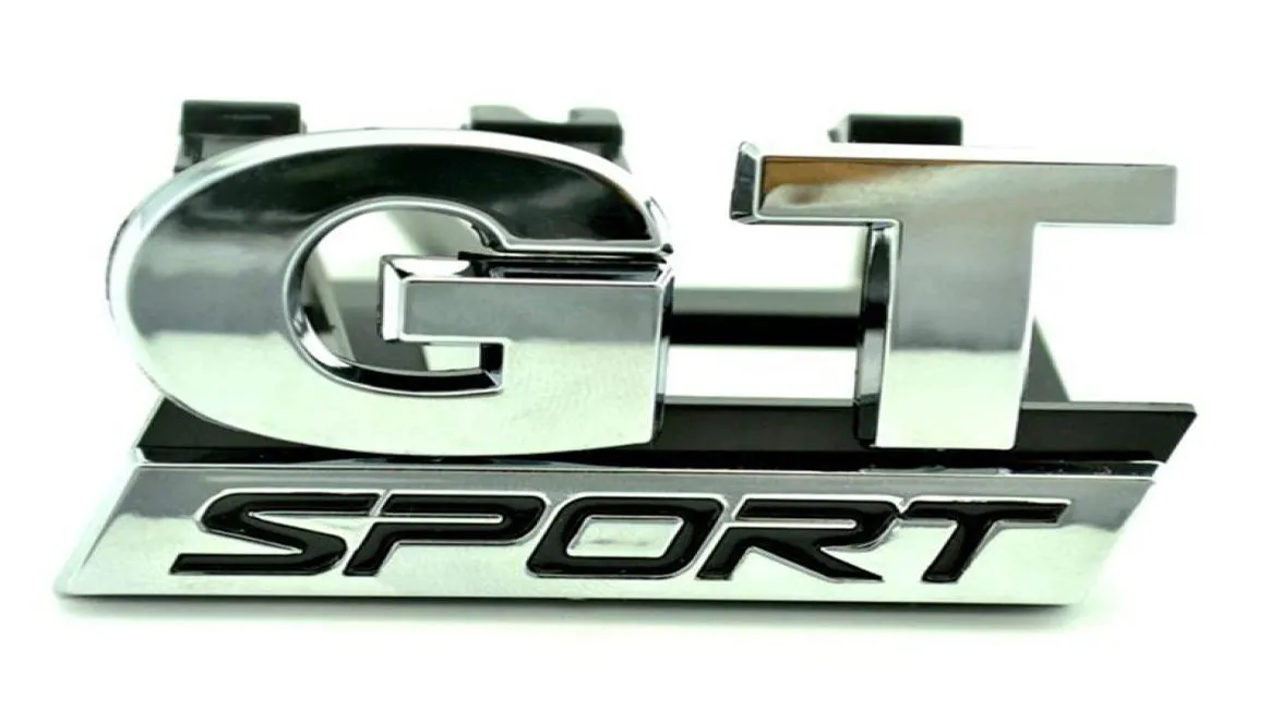 Chrome GT Sport Front Grill Grill Badge Emblem Fit för VW Golf MK5 GT 0609 Carstyling Car Stickers1443120