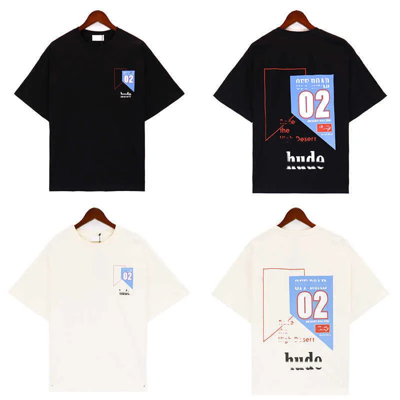 Designer rhude T shirt mens Spring/summer New Rhude Racing Series Letter Printed American Street Sports T-shirt Loose Mens and Womens Short Sleeves