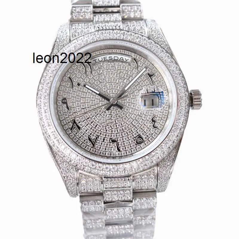 Reloj de lujo con movimiento Rlx, reloj automático de plata con diamantes, acero inoxidable, zafiro, resistente al agua, luminoso, limpio, de fábrica