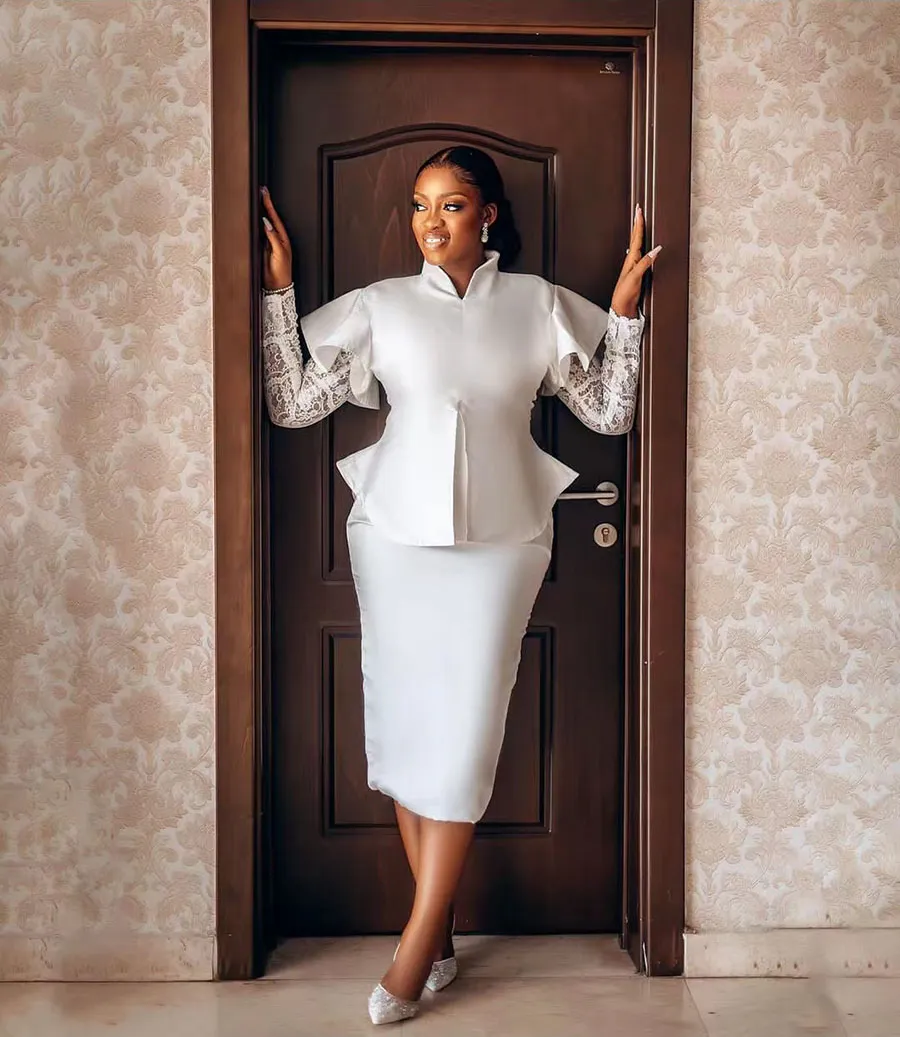 2024 Stain Lace African Dress For Women Elegant Lady Embroidery