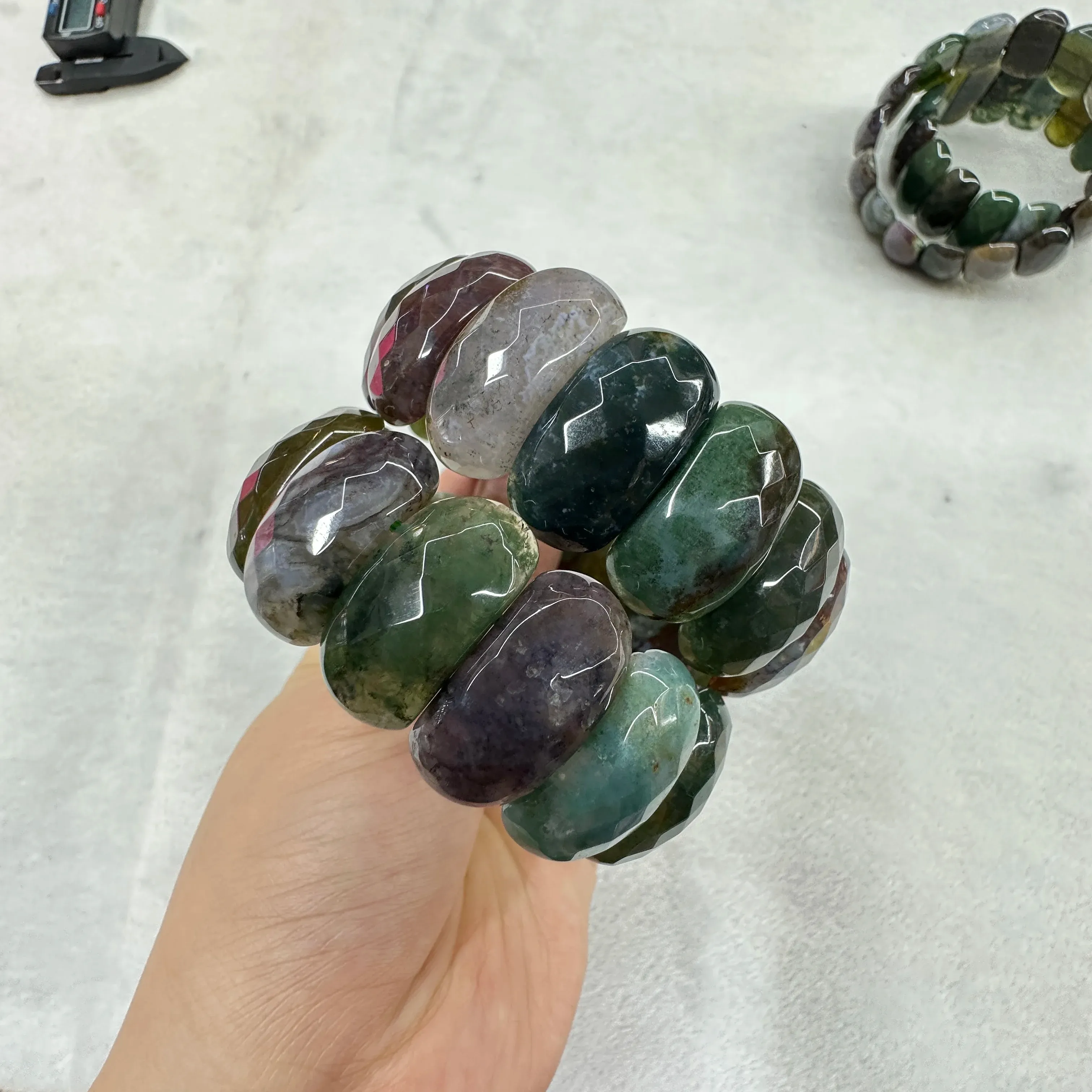 Bangles New Natural Indian Agate Stone Beads Bracelet Natural Gemstone Bangle Fine Jewerly for Woman for Gift Wholesale