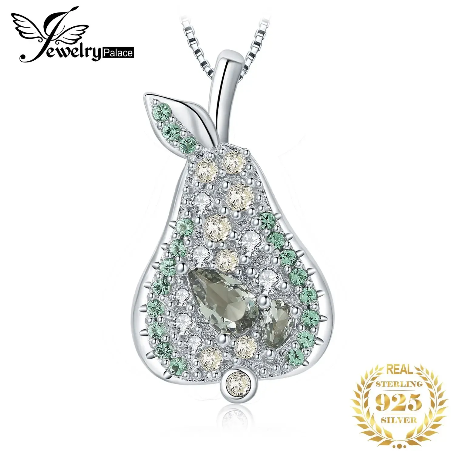 Ожерелья JewelryPalace, милый грушевый дизайн, грушевидная огранка, зеленая шпинель, стерлинговое серебро 925 пробы, ожерелье для женщин и девушек, подарок без цепочки