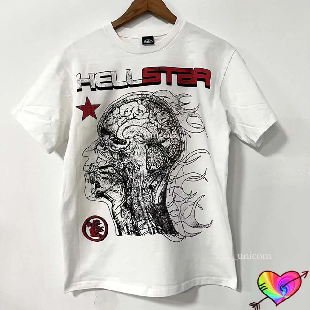 Männer T-Shirts 2023 Hellstar Guts T-Shirt Männer Frauen White Glory T-Shirt Crewneck Tops Hip Hop Oversize Kurzarm D5