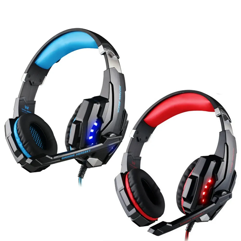 Headphones Kotion Each G9000 Big Wired Headphones with Micropone LED Light Headsets Gamer for PC Computer PS4 Xbox Laptop Mobile