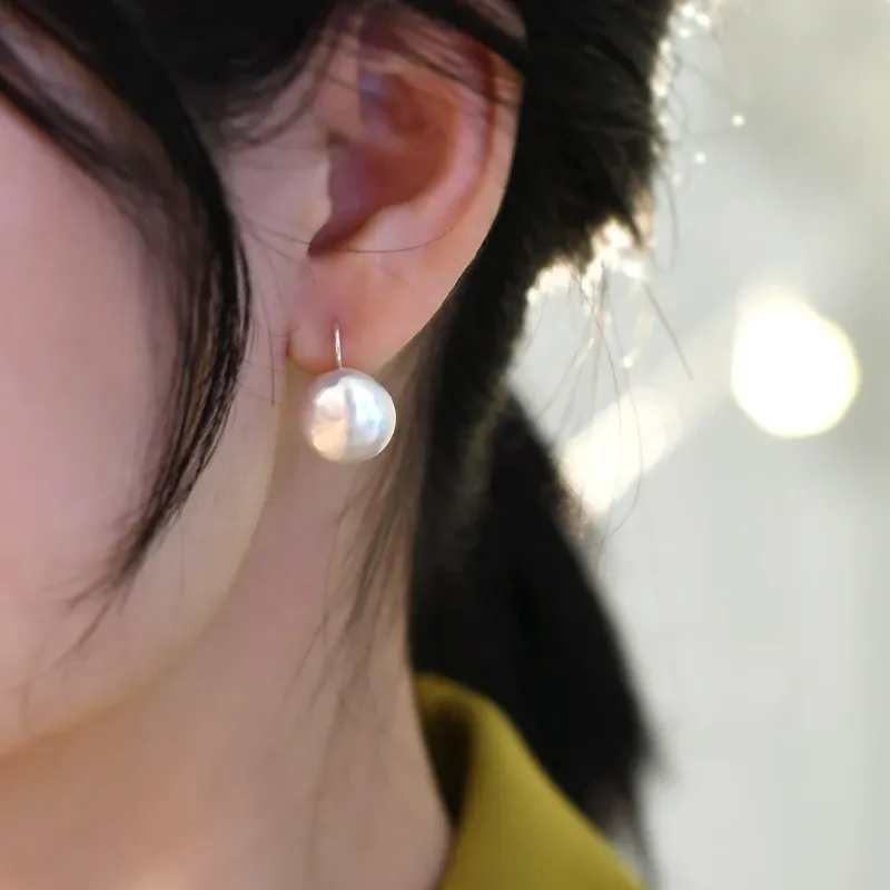 Boucles d'oreilles ASHIQI réel 925 en argent Sterling naturel perle d'eau douce boucles d'oreilles bijoux de mode pour les femmes cadeaux