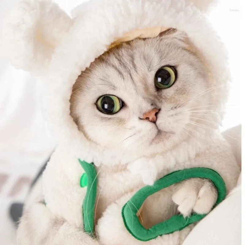 Trajes de gato 67je ajustável cão chapéu de pelúcia halloween festa vestir-se cosplay urso orelha boné 2pcs