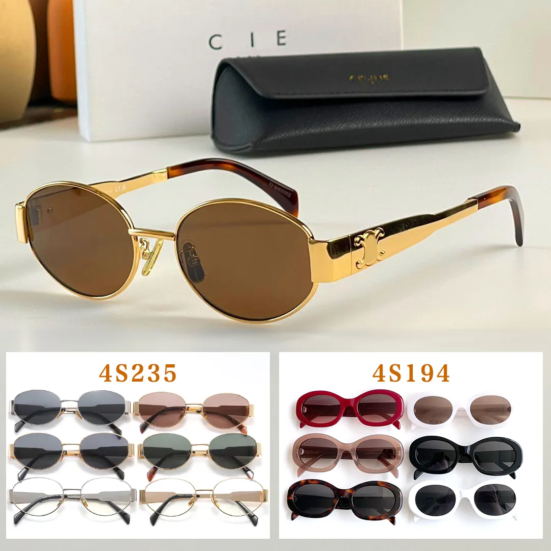 Дизайнерские солнцезащитные очки CEL 4s235 Триумфальная арка Очки в металлической овальной оправе Модные классические поляризационные солнцезащитные очки 4S194 в оригинальной упаковке