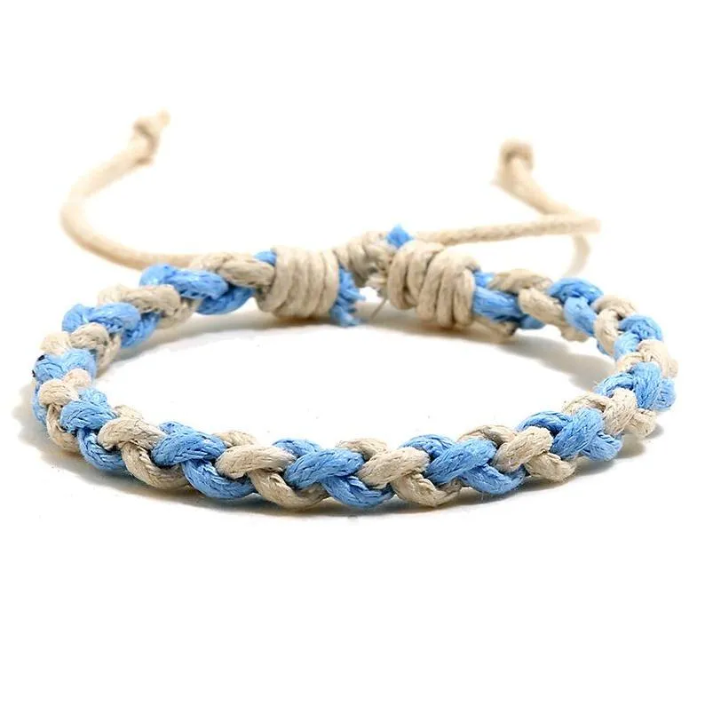 Charme Pulseiras Cores Weave Braid Pulseira Simples String Ajustável Pulseiras Mulheres Mens Bangle Cuff Moda Jóias Will e Sandy DHPXV