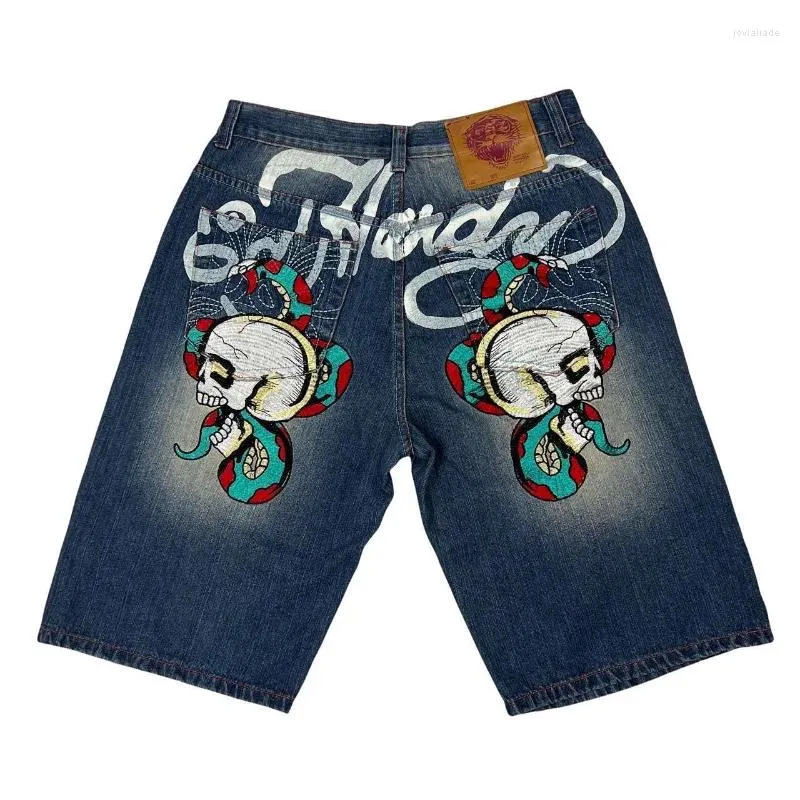 الجينز للرجال Y2K Harajuku Denim Shorts ملابس الهيب هوب الاتجاه الشارع