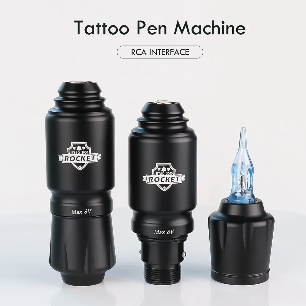 Guns Rocket Mini Tattoo Machine For Patron Needles Rotary Tattoo Pen RCA Jack Motor Gun Permanent Makeup and Body Art Supplies