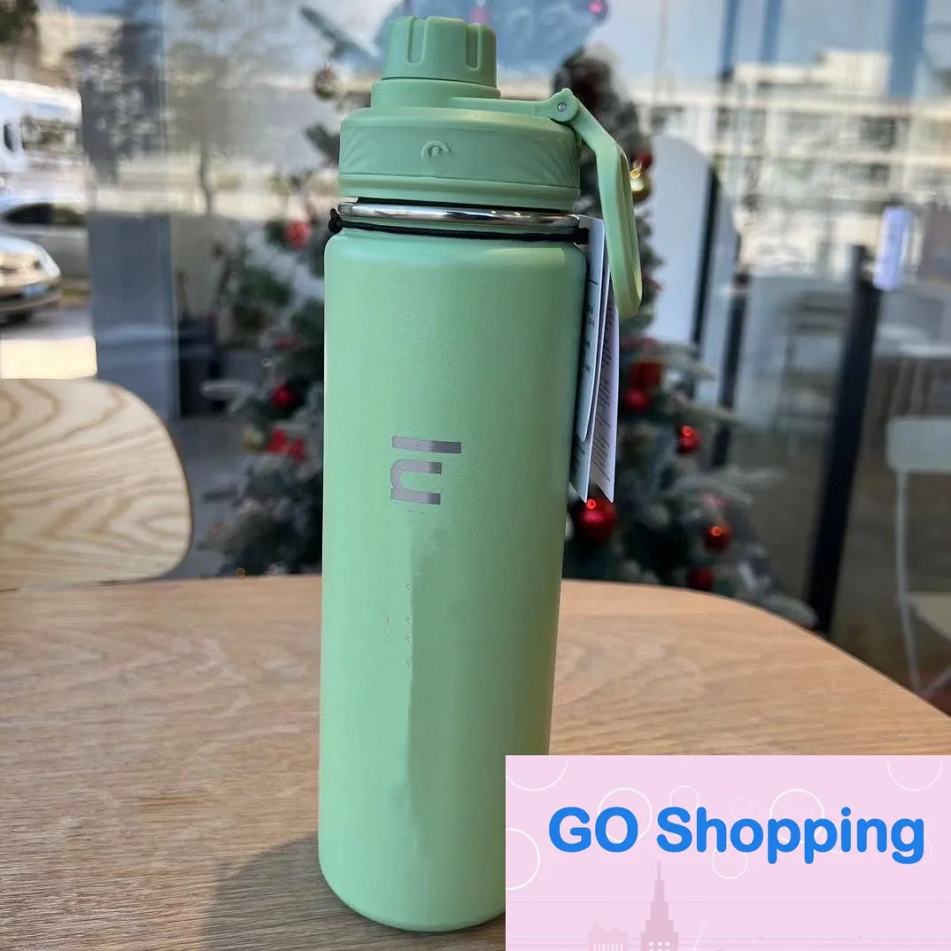 Wholesale Sports Water Bottle Outdoor Large Capacity Stainless Steel Frosted Portable Insulated Water Cup Yoga Kettle 710