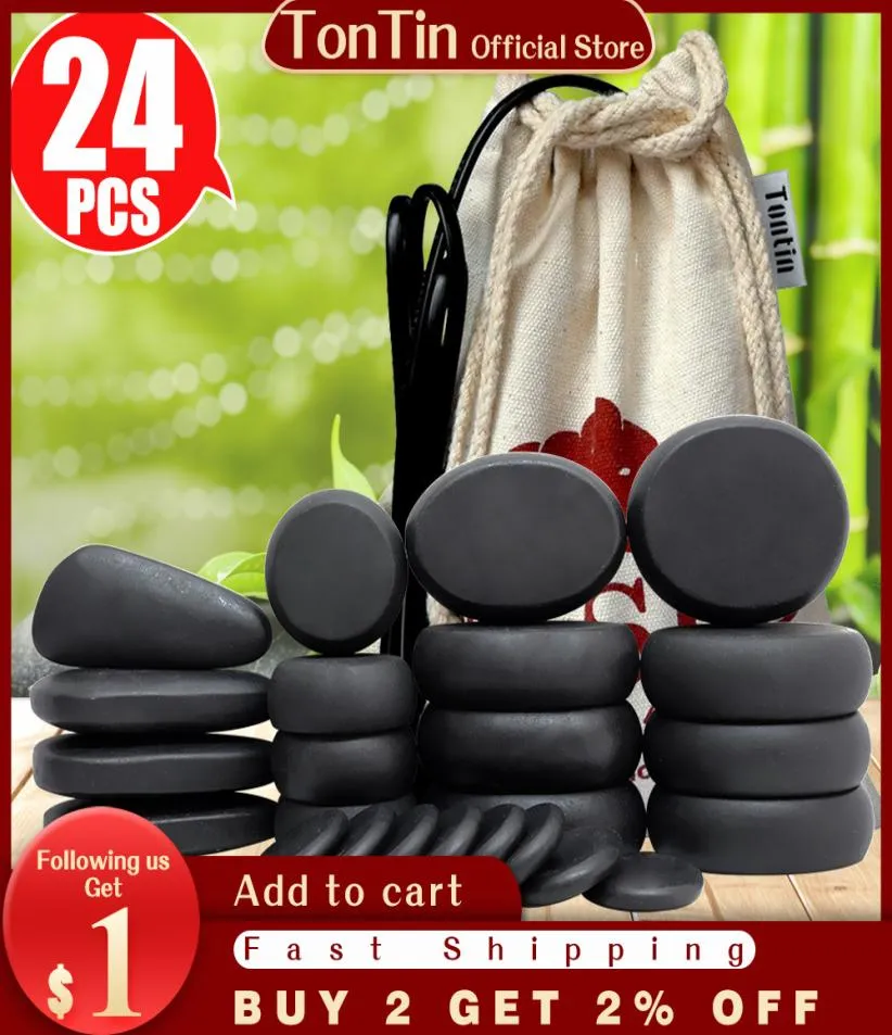 Tontin stone Massage Body Basalt Stone set Beauty Salon SPA with Thick Canvas Heating bag healthcare back pain relieve4518904