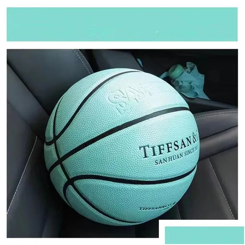 Bolas meninas presente de aniversário basquete ao ar livre indoor antiderrapante impermeável pu bola treinamento profissional desgaste tamanho 5 6 72 dh7dw