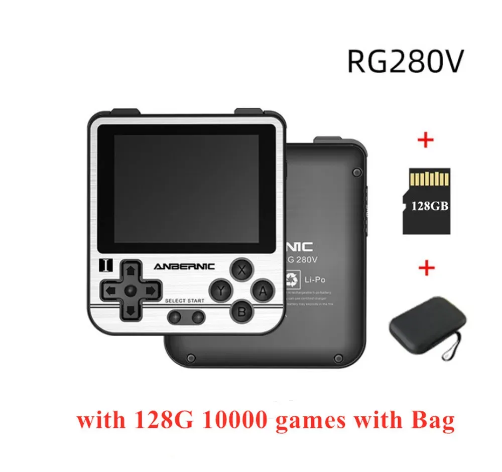 Joueurs Anbernic RG280V 2,8 pouces Game Player Open Source 128G 10000 PS1 PCE Retro Mini Video Video Gaming Console Pocket Game Player