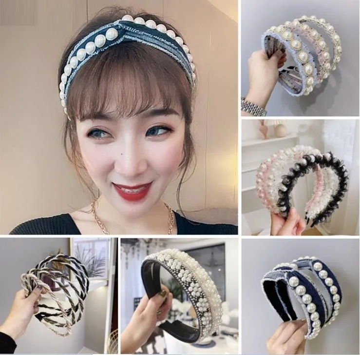 INS Perle Frauen Haarstäbe Mode Mädchen Designer Stirnband Prinzessin Designer Stirnbänder Frauen Stirnband Kind Haarbänder Haar accesso7711521