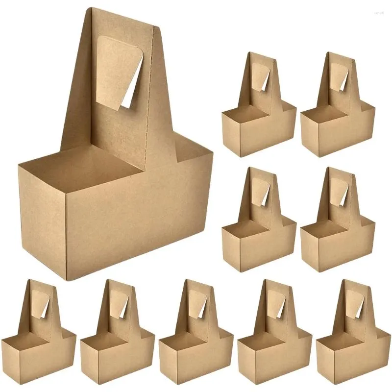 Koppar Saucers 10 PCS Milk Tea Paper Cup Holder Drycker Takeout Carrier Drycker för leverans för leverans