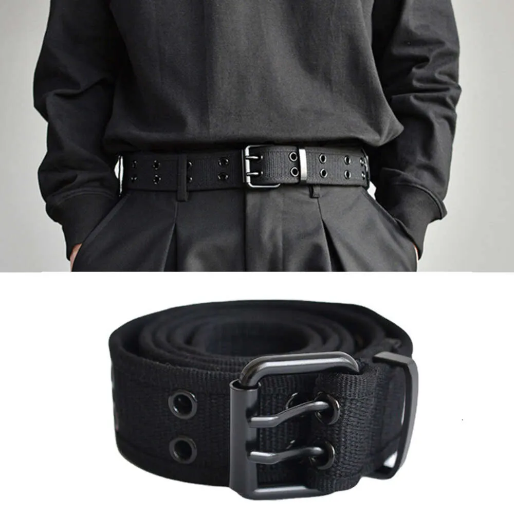 Nylon Weaving Men's Square Buckle Belt Korean Fashion Hole Pants Jeans Trousers Pin Waistband Belts for Men