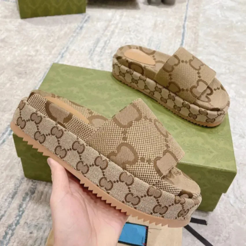 المصمم Slippers Sandals Platform Slippers البغال متعدد الألوان فلورا شرائح عصرية سهلة الارتداد شرائح منصة Slides Slides Platform Size35-45