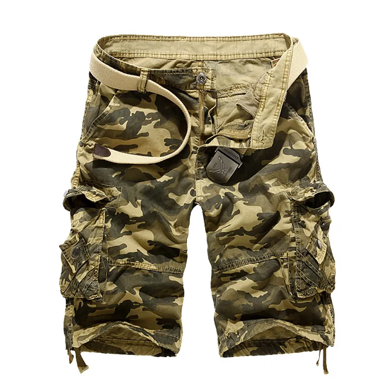 Men's Sweatpants Cargo Pants 2024 New Five-quarter Pants Summer Tide Multi-bag Hip Hop Skateboard Loose Male Camouflage Pants