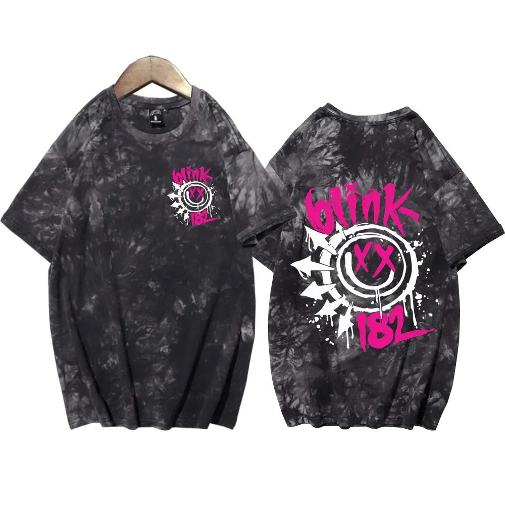 World Tour Blink 182 Fan Shirts Tie Dye Ronde Hals Korte Mouw Man Vrouw T-shirt Fans Gift 240220