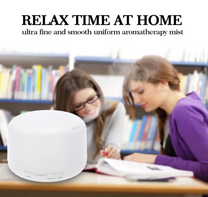 Anself 500ml Cool Mist Humidifier Ultrasonic Aroma Essential Oil Diffuser 7 Colors LED Nightlight Air Humidifier for Home Office8090886