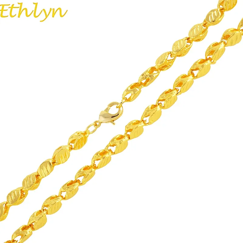 Necklaces Ethlyn Handmade New Ethiopian THICK Necklace Gold Color Africa Eritrea Chain Dubai/Arab N034