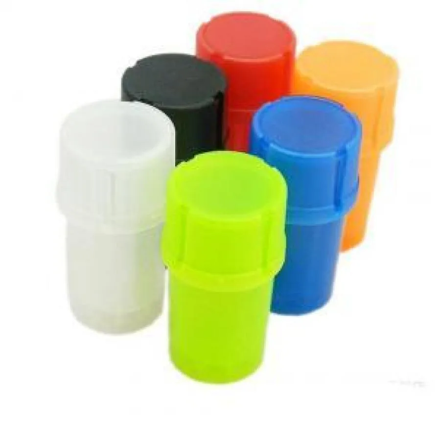 Plasttobaksslipflaskform Rökrör Multifunktion Herb Spice Slipning Crusher Storage Container Case PPA2355323711