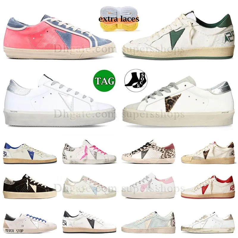 Chaussures décontractées Super Star Ball Star Sneakers Italie Classic Do Old Dirty Chaussures Snake Sket Talon Suede Crème Sole Femme Man White Cuir Plaid Plaid Pageur Flat Taille 36-46