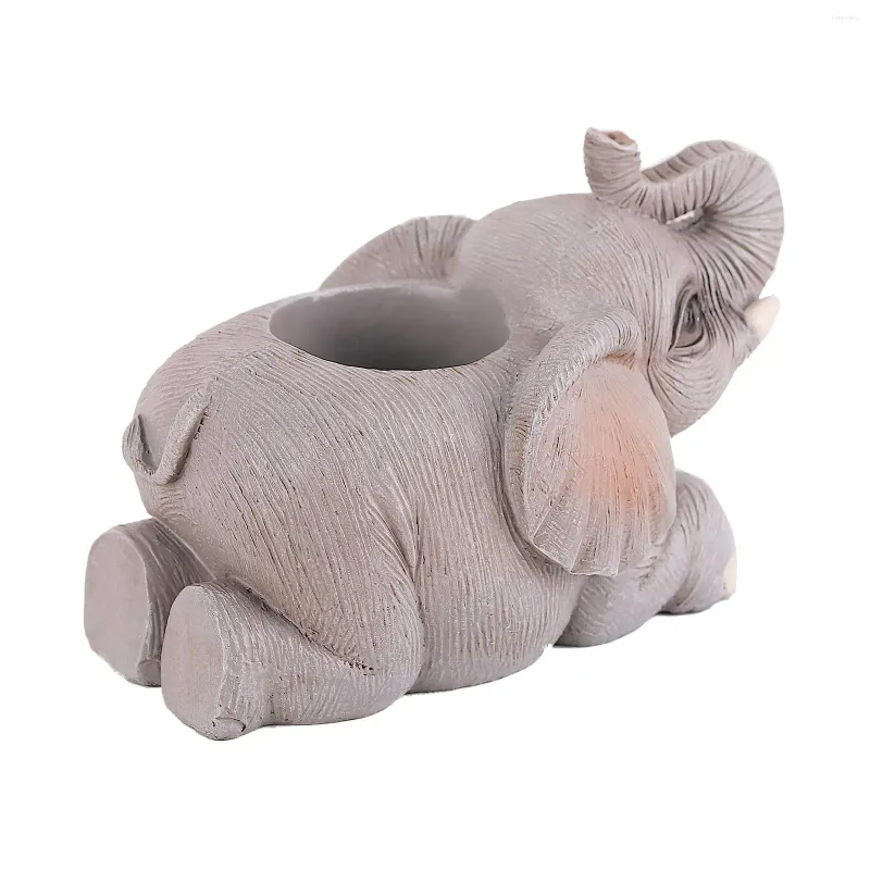 Figurine decorative Portapenne Figurine carine Disposizione dei fiori Ornamento Organizzatore da tavolo Scatola di immagazzinaggio di cancelleria a forma di elefante per lo studio