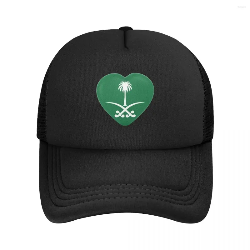 Cappellini da baseball Personalizzati Bandiera Arabia Saudita Cuore Amore Berretto da baseball Donna Uomo Cappello da camionista regolabile da esterno