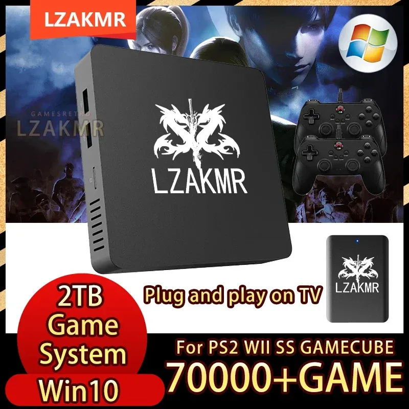 Konsoler fördjupar dig i en värld av spel med nya 70000+Game Console Win10 2TB Game System 6G 64G för PS2 Wii SS Gamecube Lzakmr