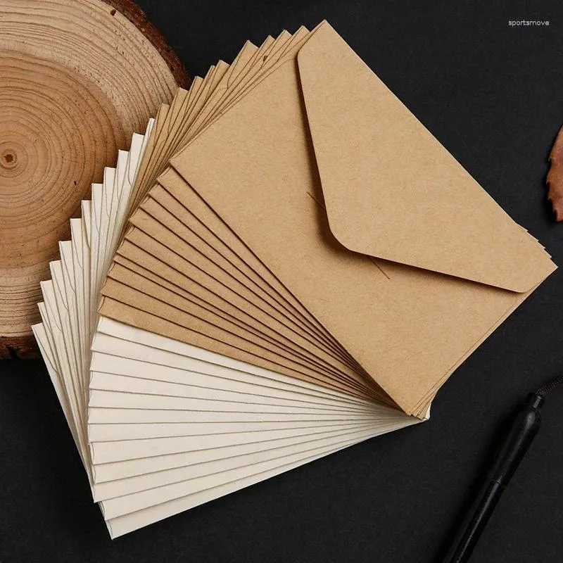 Envoltório de presente 10 pcs envelopes sólidos vintage para letras cartões postais carta almofadas capa diy festa de casamento cartões de convite material de escritório