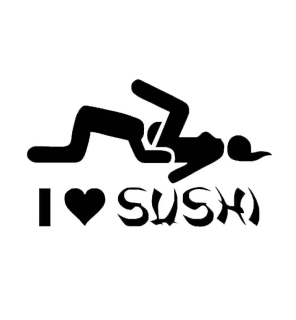 Reflecterende I LOVE SUSHI Sexy Auto Sticker Raam Muur Bummper Laptop Voorruit Waterdichte Auto Styling Motorfiets Sticker Vinyl Dec3777580