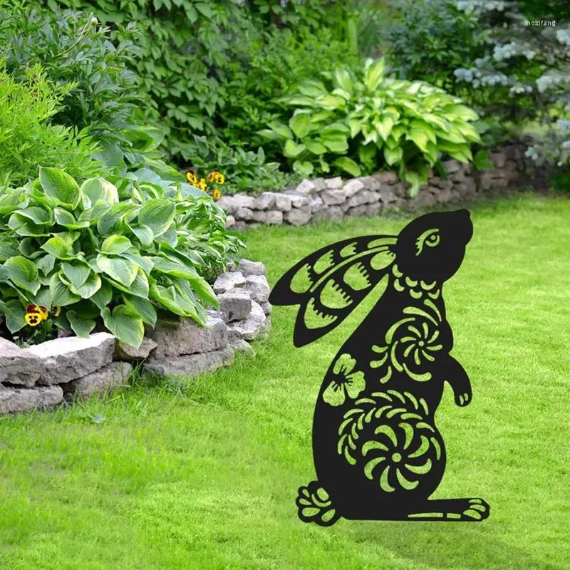 Garden Decorations Silhouette Stake Black Floral Cutouts Yard Art Lawn Outdoor Patio Home Decor